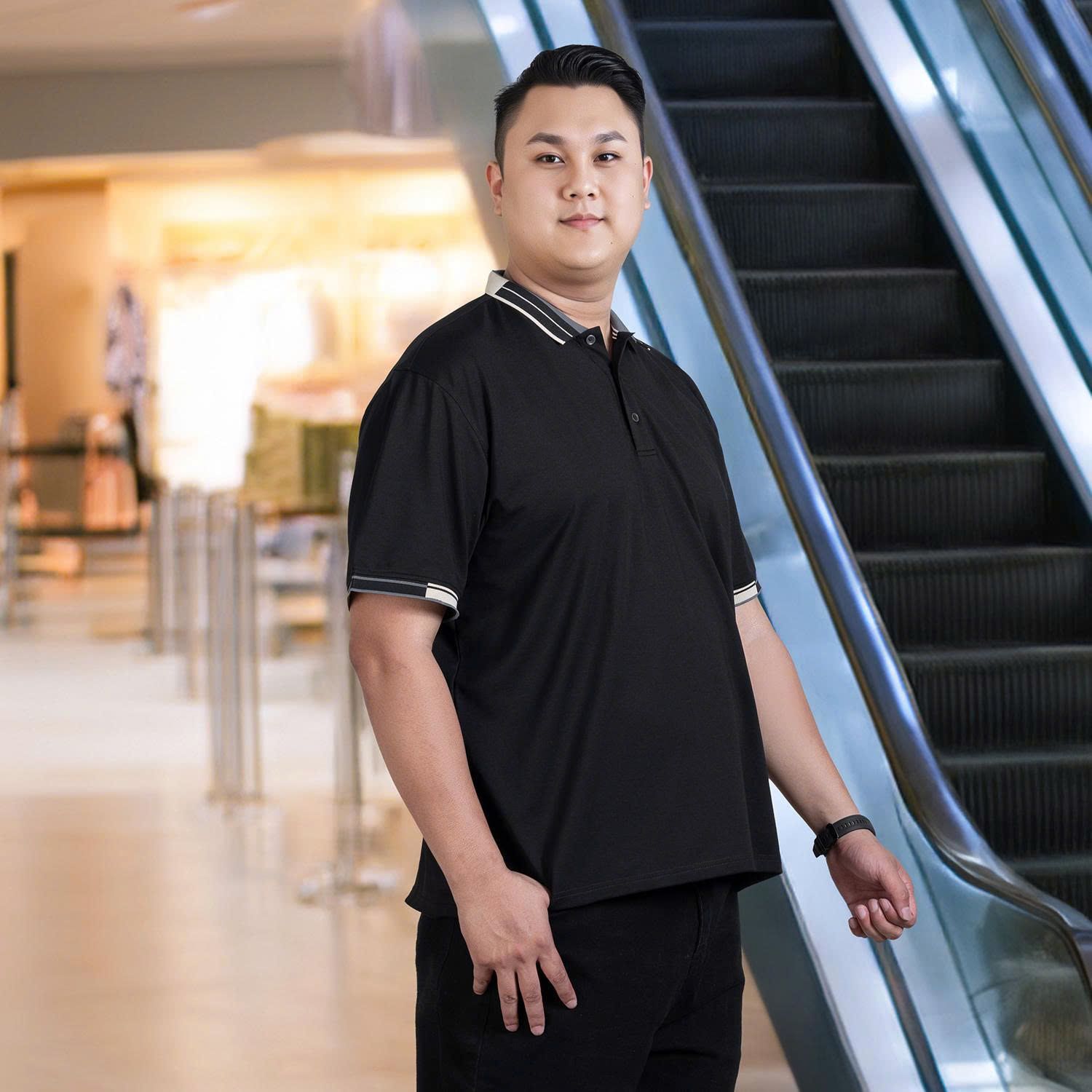 Áo Polo Đen Viền Big Size Nam