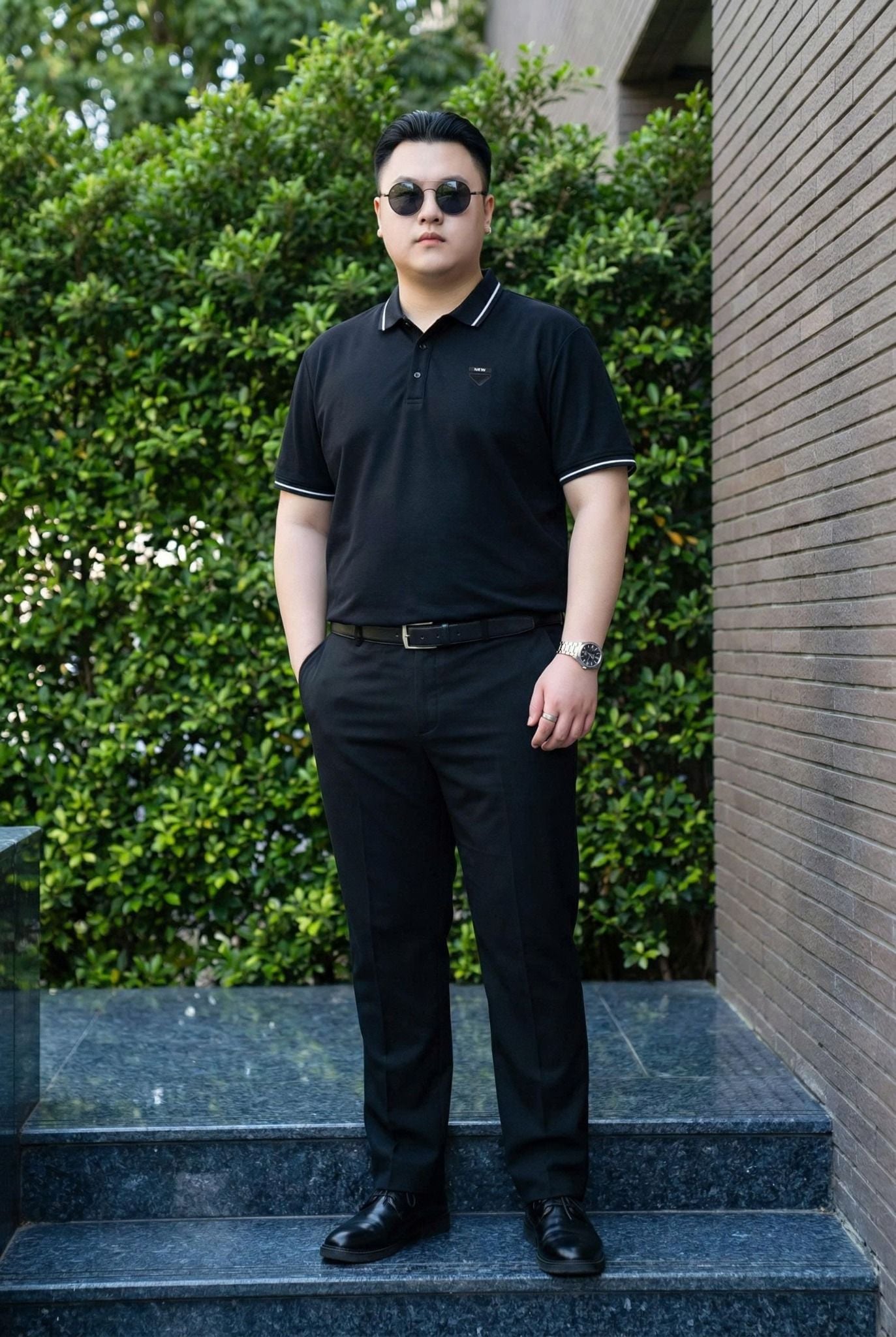 Áo Polo Đen Viền Big Size Nam