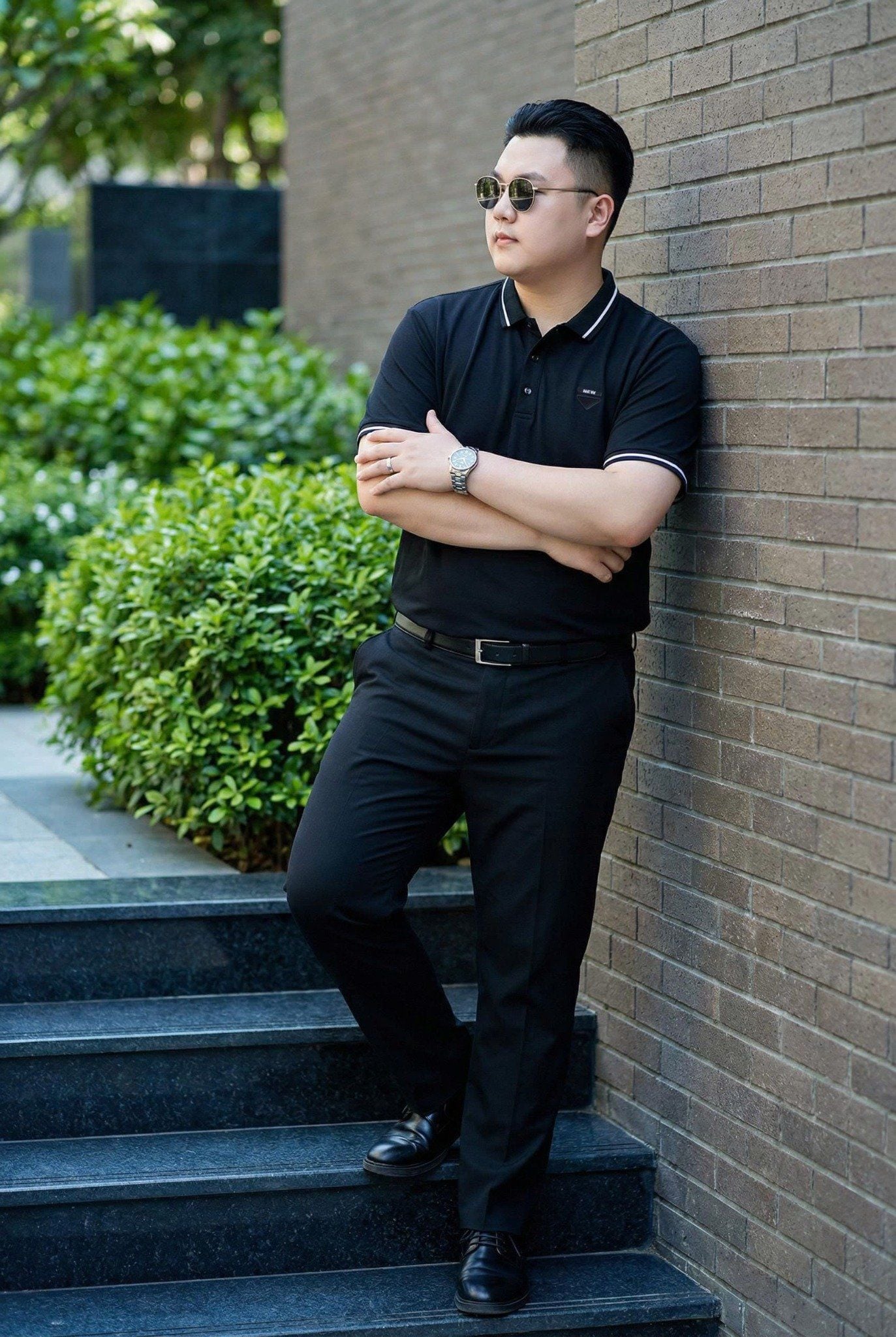 Áo Polo Đen Viền Big Size Nam