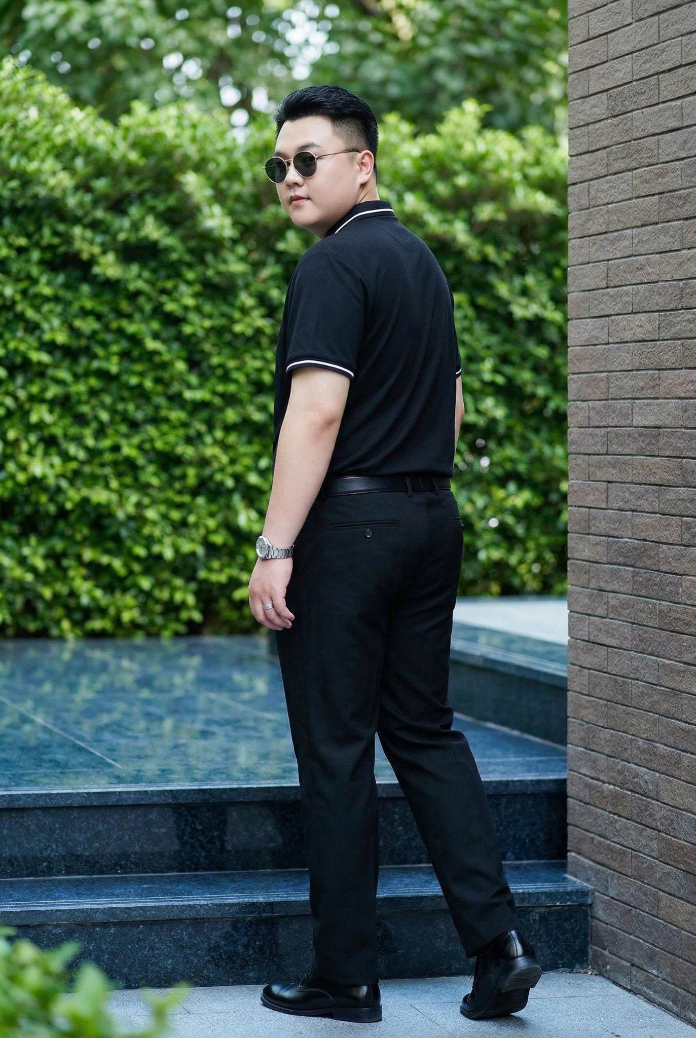 Áo Polo Đen Viền Big Size Nam