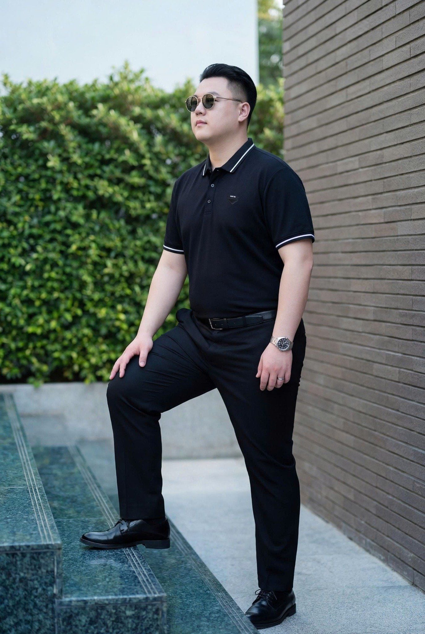 Áo Polo Đen Viền Big Size Nam