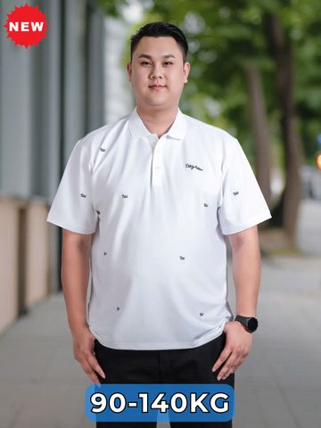 Áo Polo Họa Tiết Trắng Big Size Nam