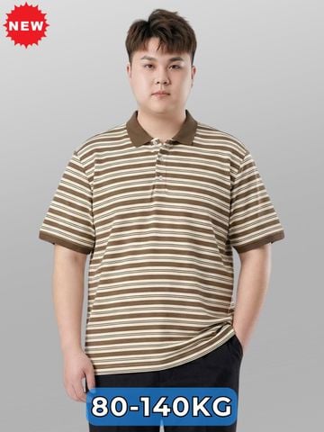 Áo Polo Kẻ Nâu Big Size Nam
