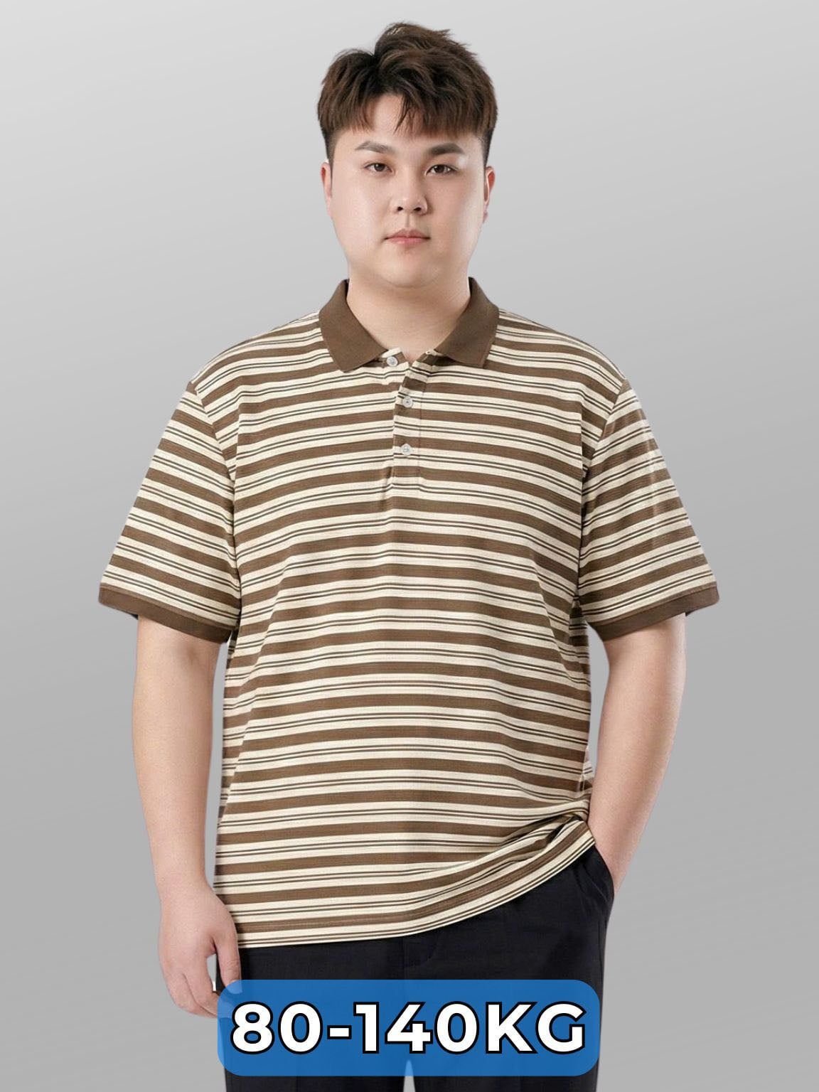 Áo Polo Kẻ Nâu Big Size Nam