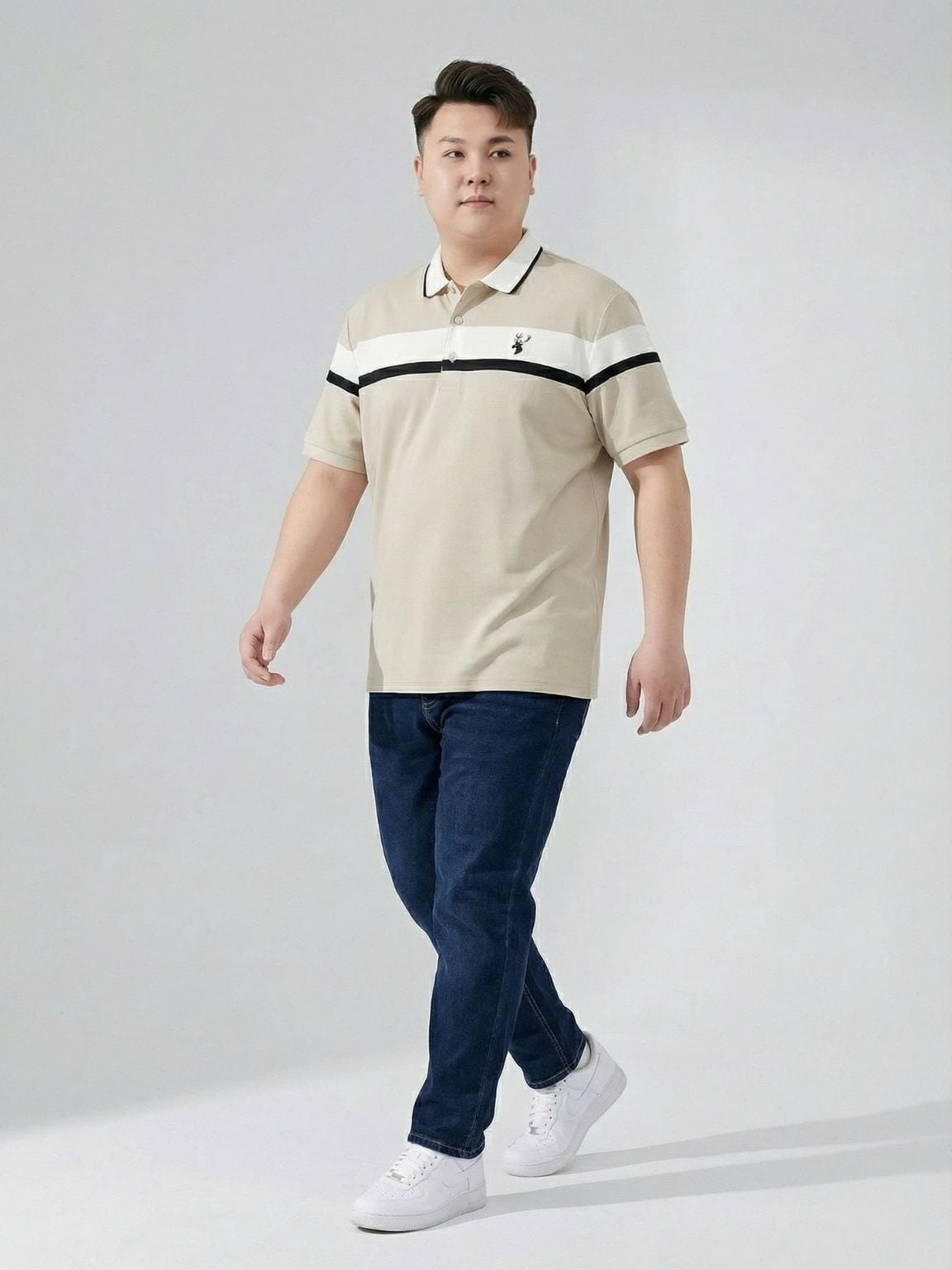 Áo Polo Phối Ghi Big Size Nam