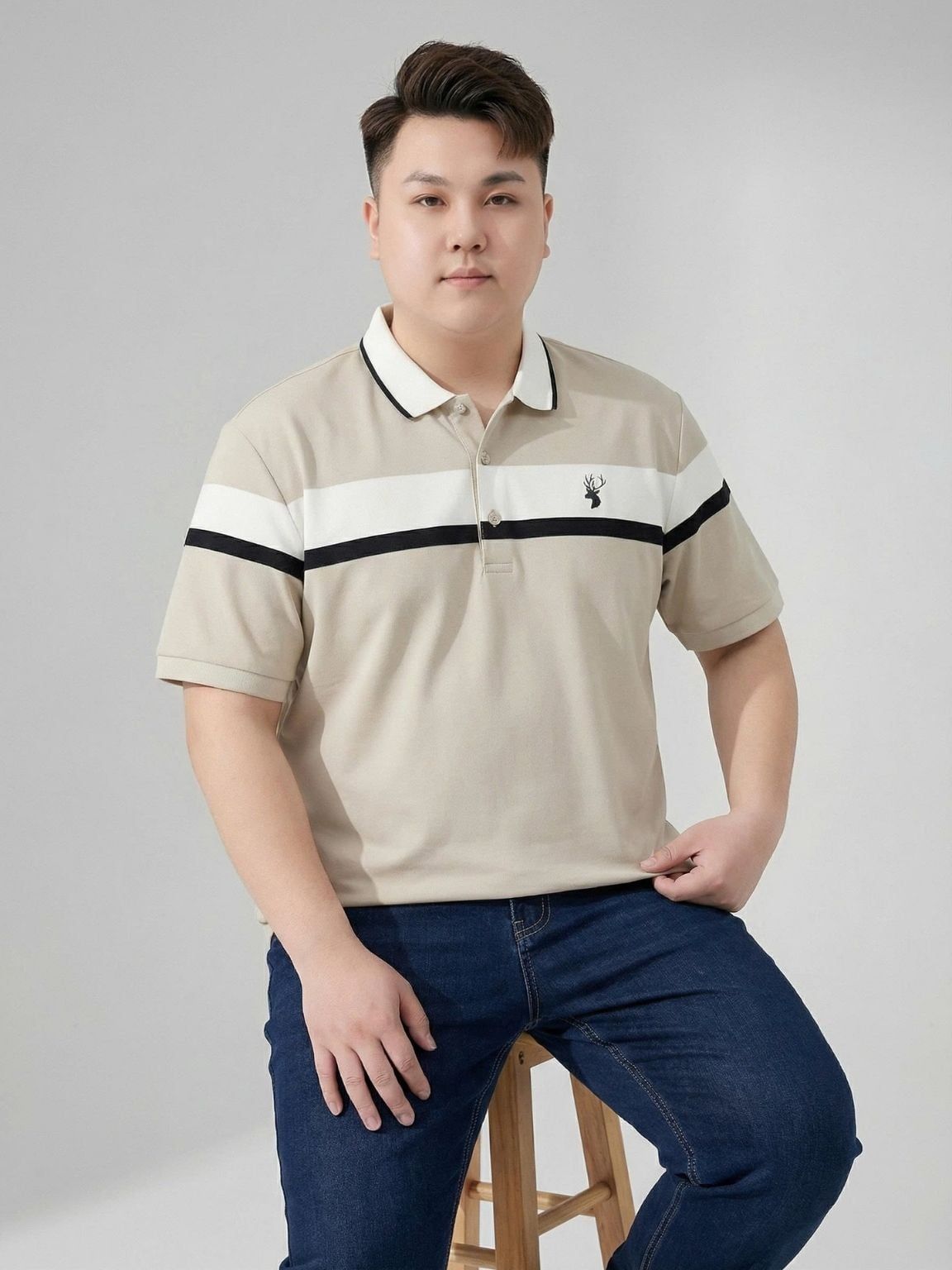 Áo Polo Phối Ghi Big Size Nam