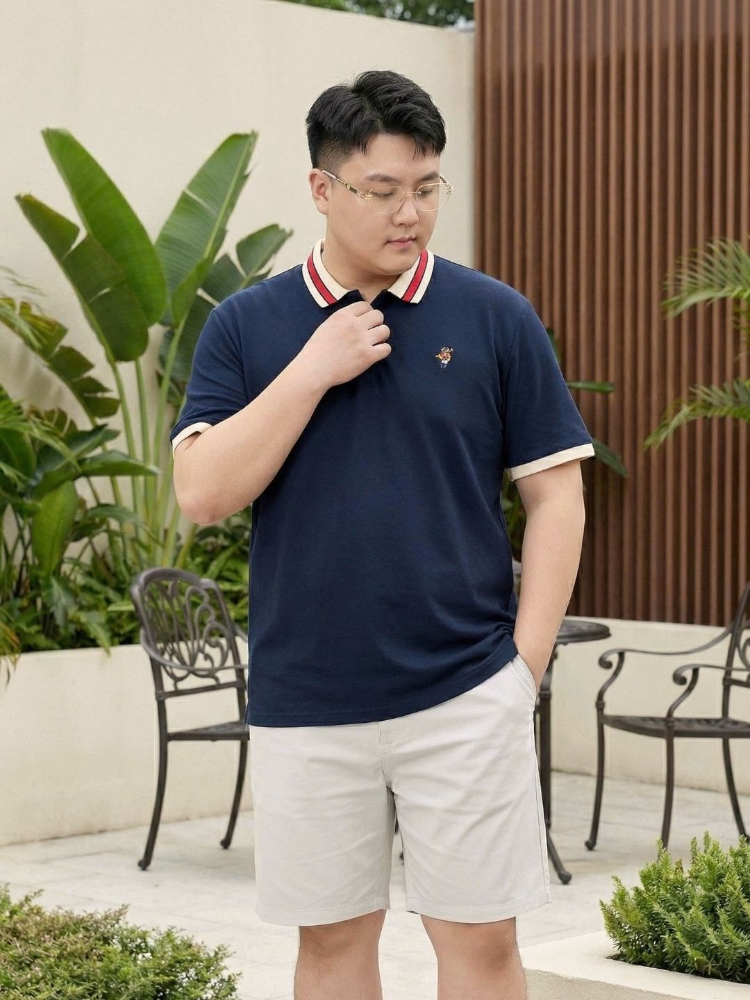 Áo Polo Xanh Cổ Viền Big Size Nam