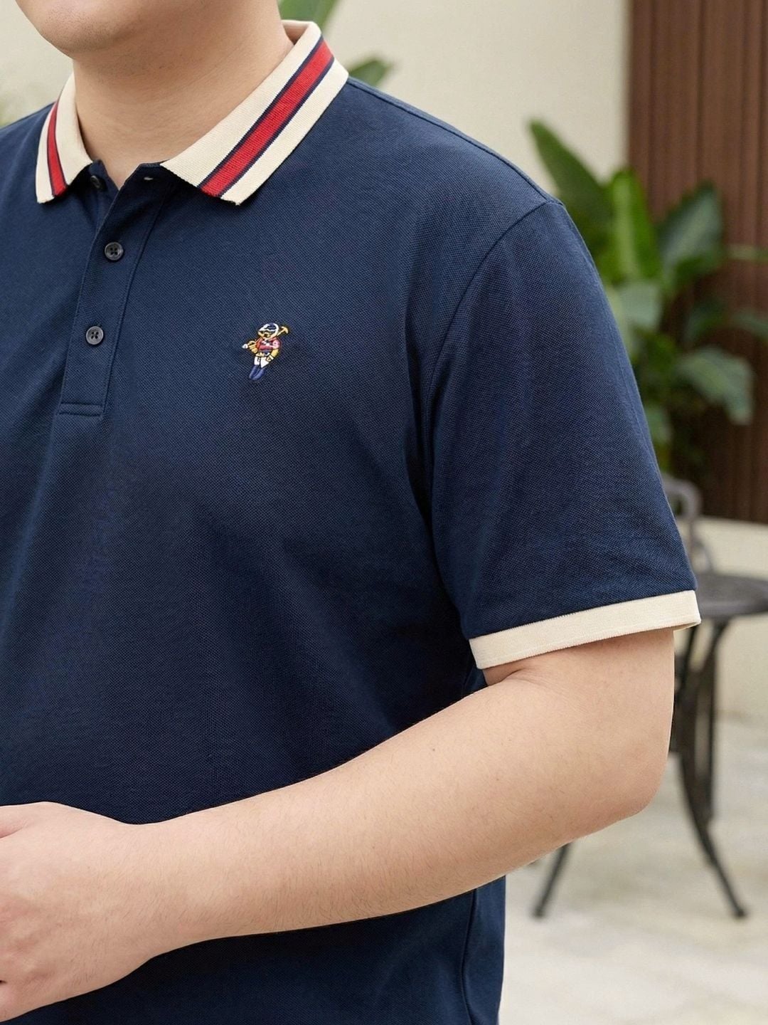 Áo Polo Xanh Cổ Viền Big Size Nam