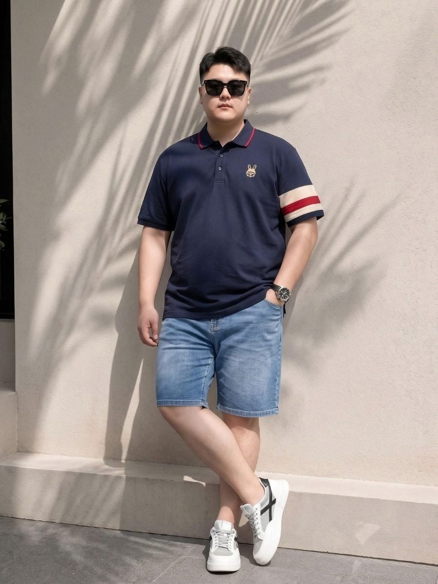 Áo Polo Than Tay Sọc Big Size Nam - PL THAN SOC
