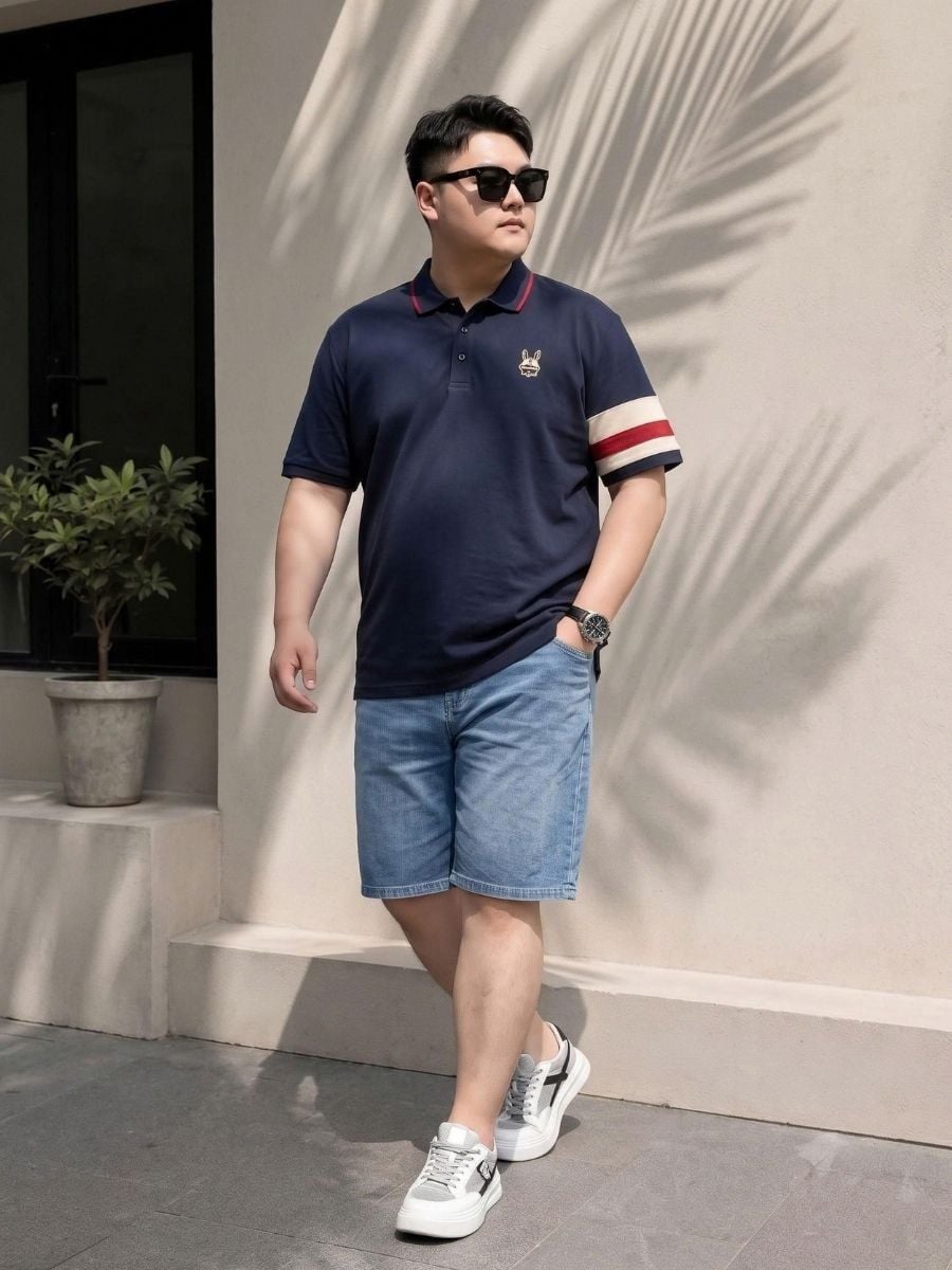 Áo Polo Than Tay Sọc Big Size Nam - PL THAN SOC