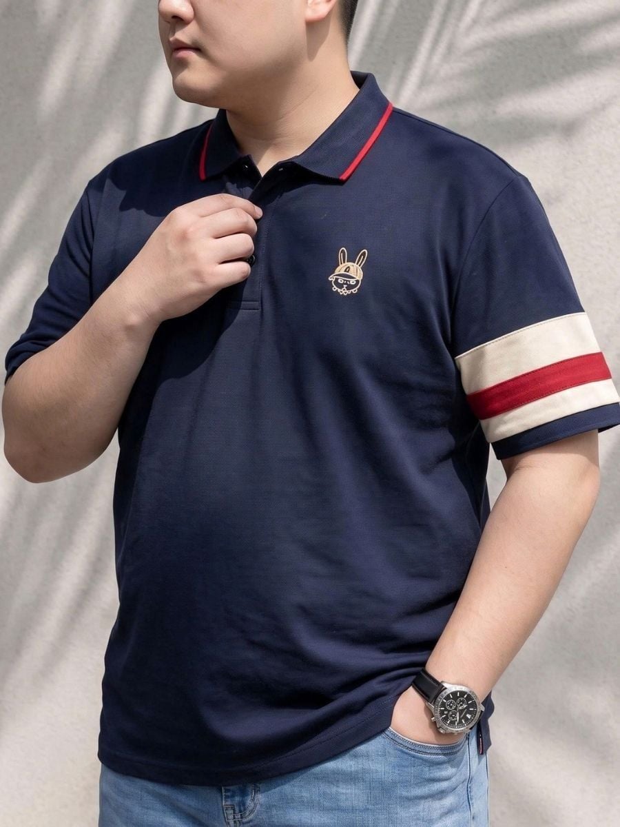Áo Polo Than Tay Sọc Big Size Nam - PL THAN SOC