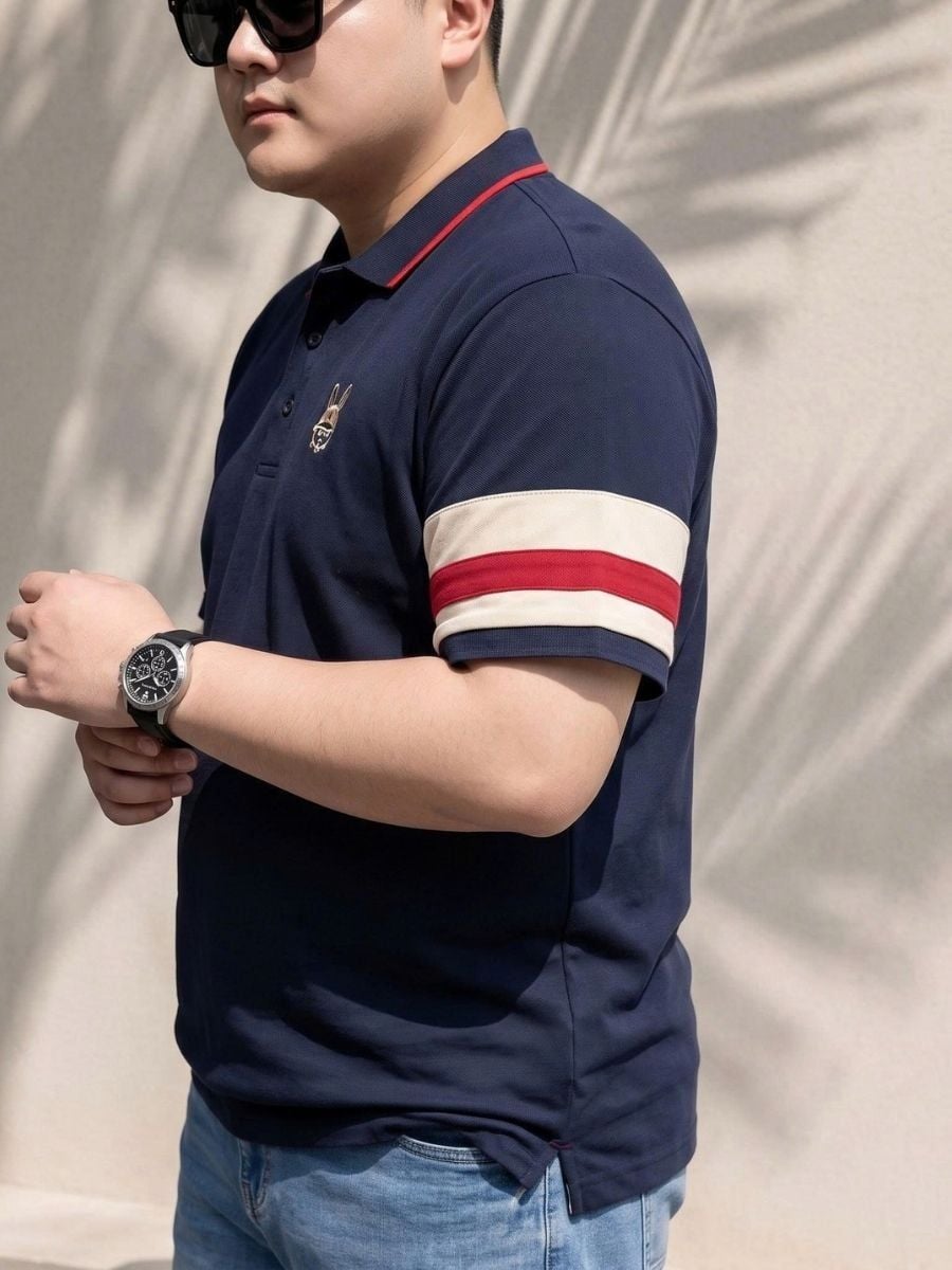 Áo Polo Than Tay Sọc Big Size Nam - PL THAN SOC