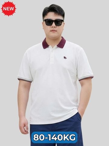 Áo Polo Trắng Đỏ Big Size Nam