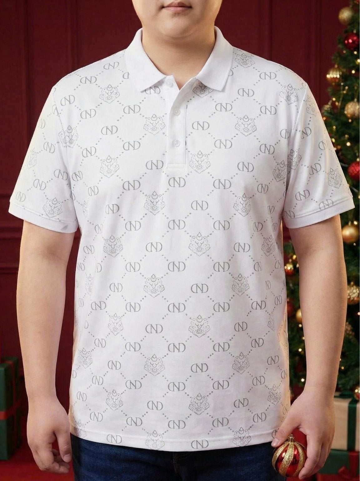 Áo Polo Trắng In Big Size Nam