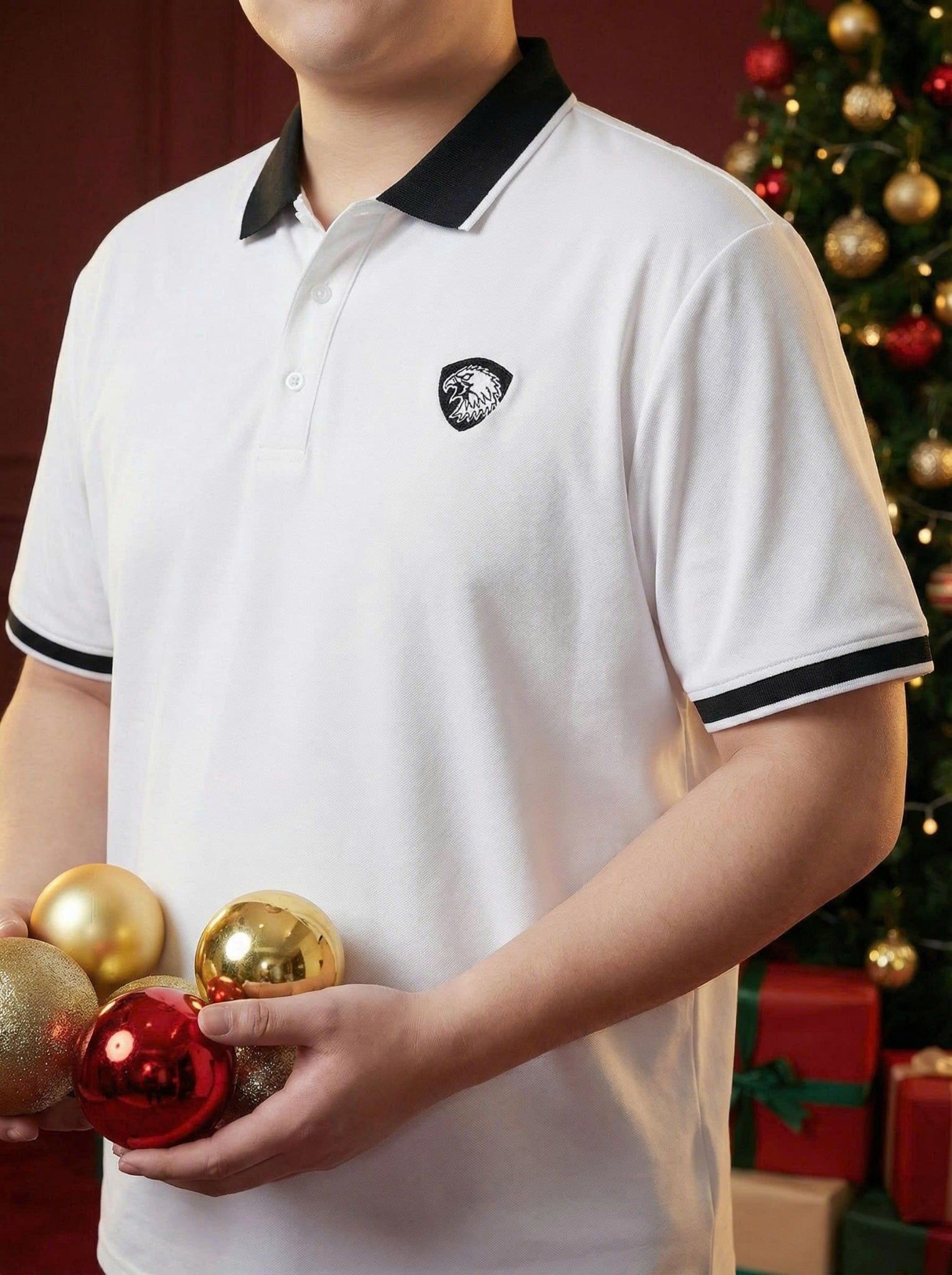 Áo Polo Trắng Viền Big Size Nam