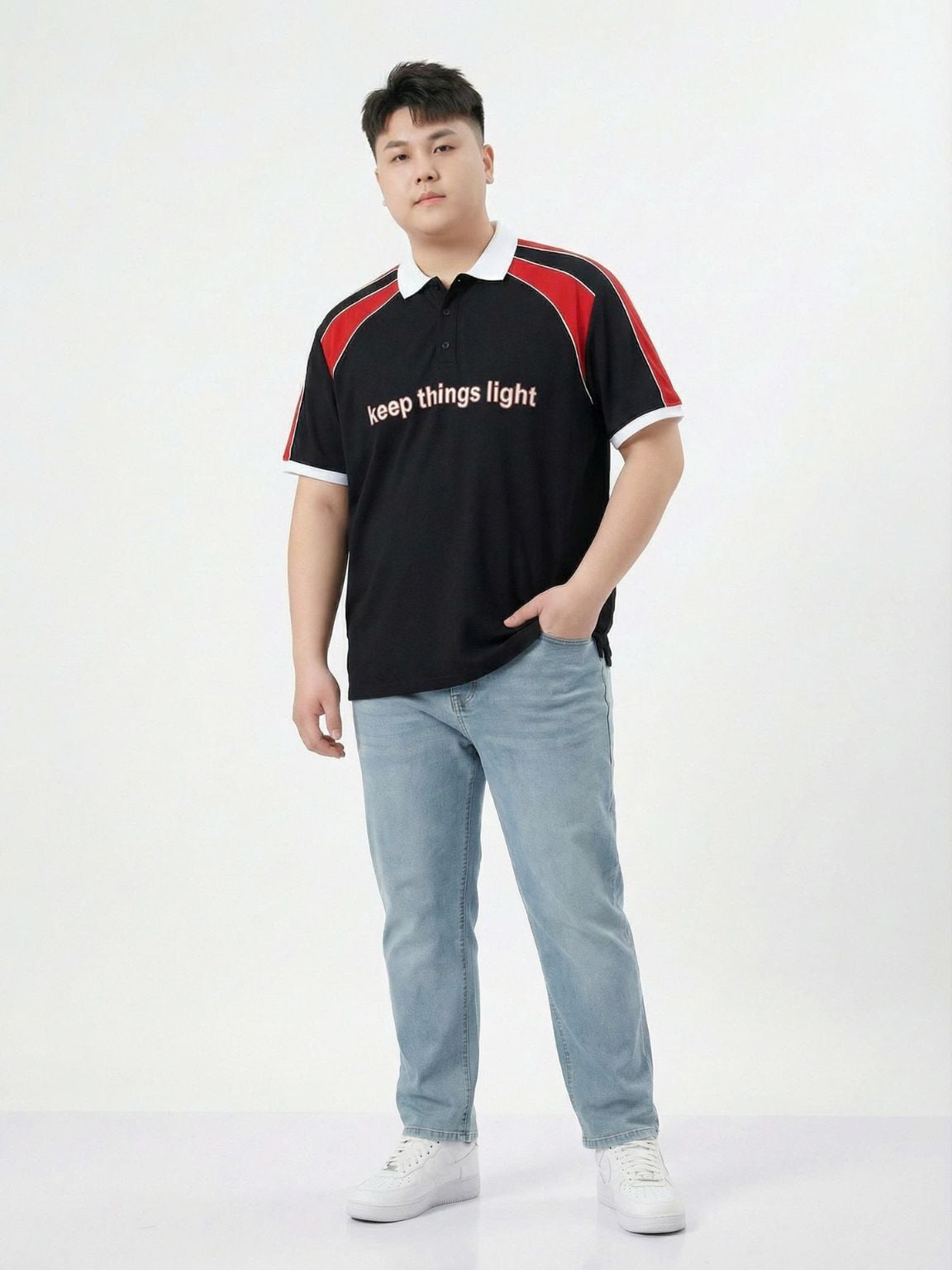 Áo Polo Vai Đỏ Big Size Nam