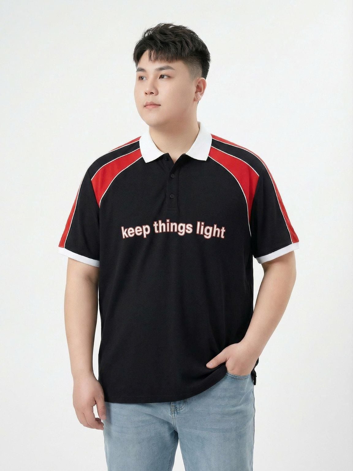 Áo Polo Vai Đỏ Big Size Nam