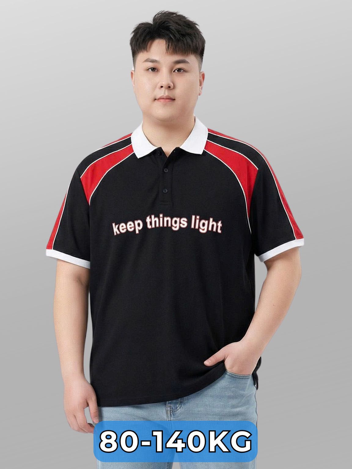 Áo Polo Vai Đỏ Big Size Nam