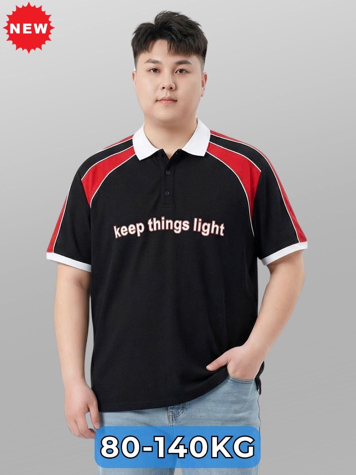 Áo Polo Vai Đỏ Big Size Nam