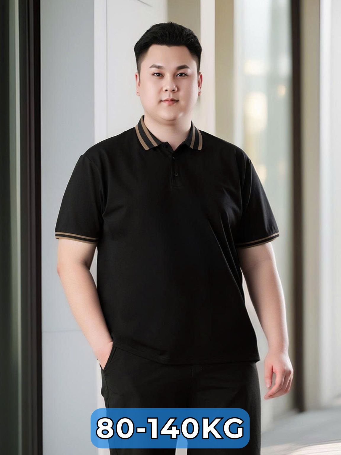 Áo Polo Viền Nâu Big Size Nam