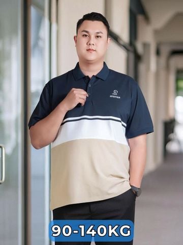 Áo Polo Xanh Trắng Big Size Nam
