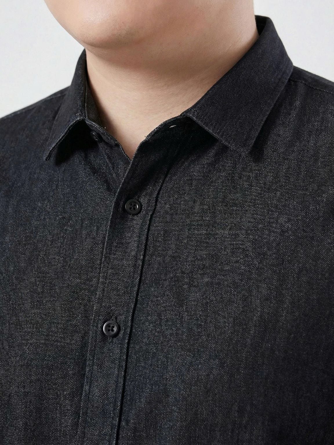 Áo Sơ Mi Denim Đen Big Size Nam