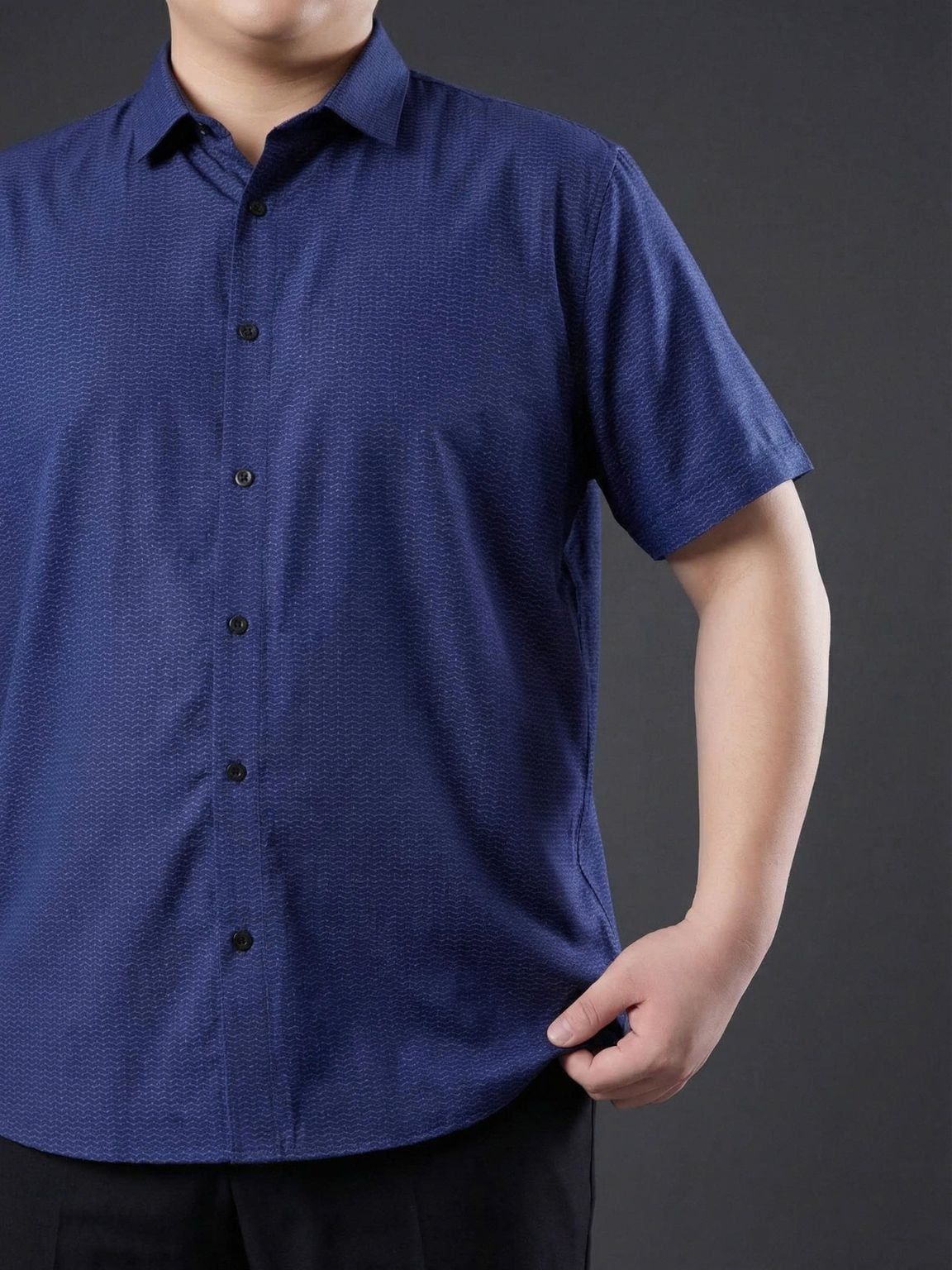 Áo Sơ Mi In Than Cộc Tay Big Size Nam