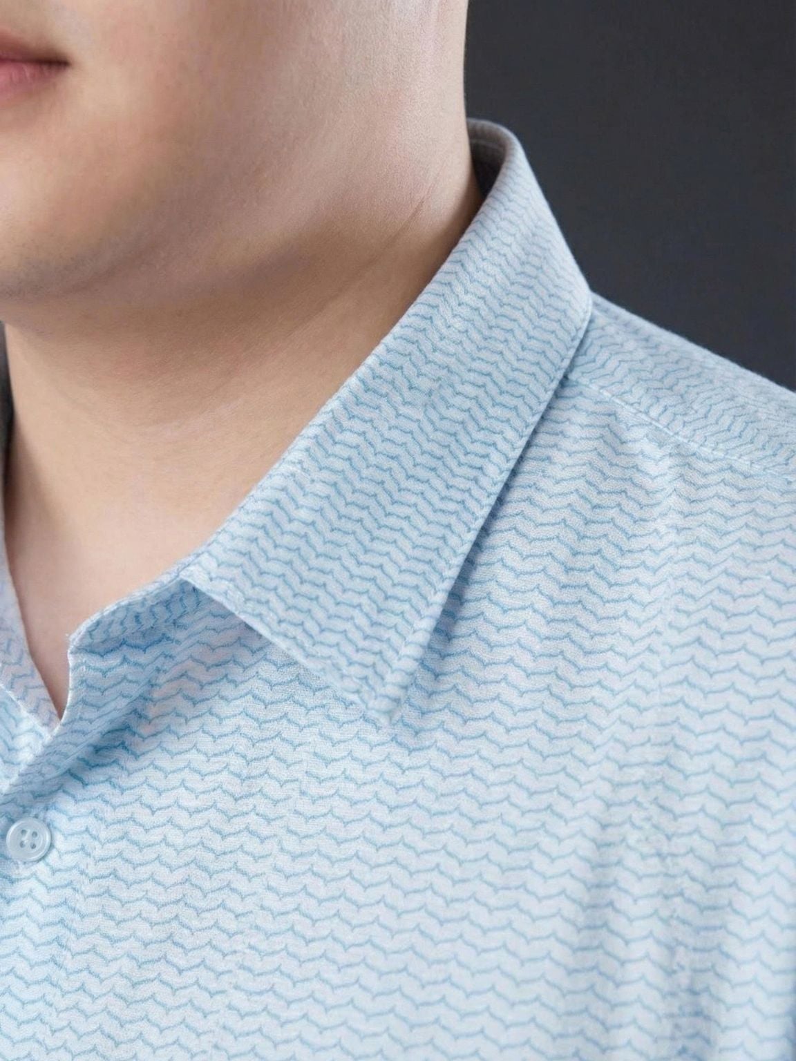 Áo Sơ Mi In Xanh Cộc Tay Big Size Nam