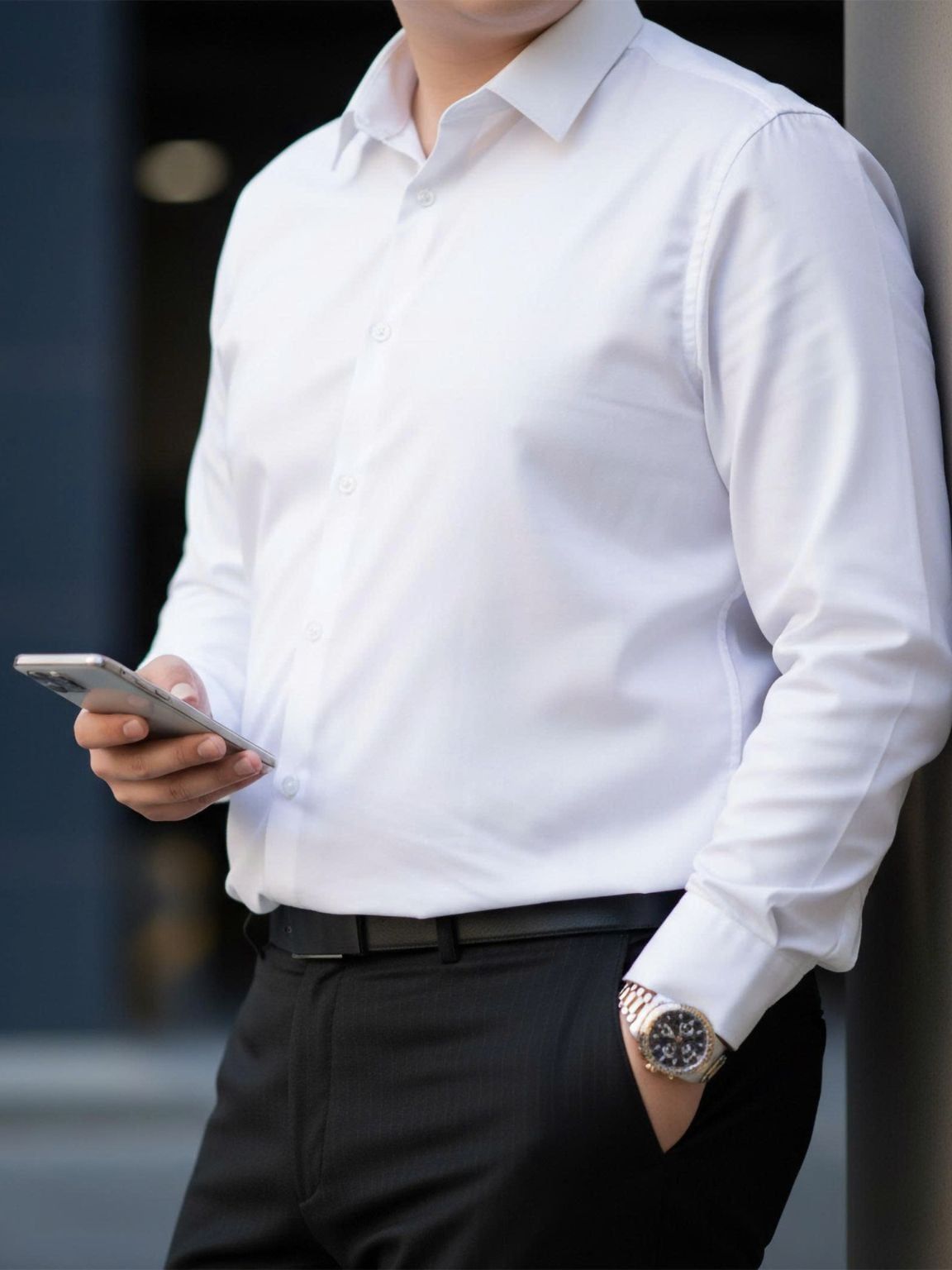 Áo Sơ Mi Dài Tay Trắng Big Size Nam