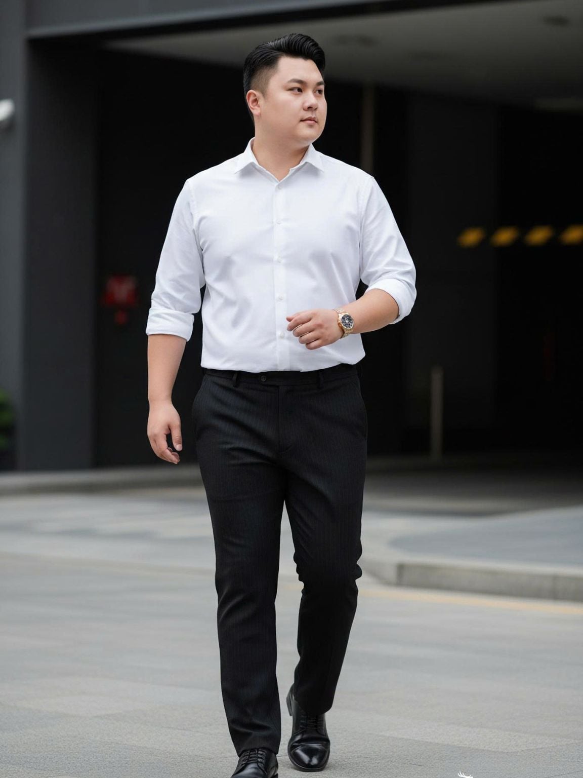 Áo Sơ Mi Dài Tay Trắng Big Size Nam