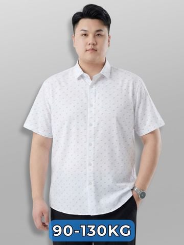 Áo Sơ Mi Trắng In Cộc Tay Big Size Nam