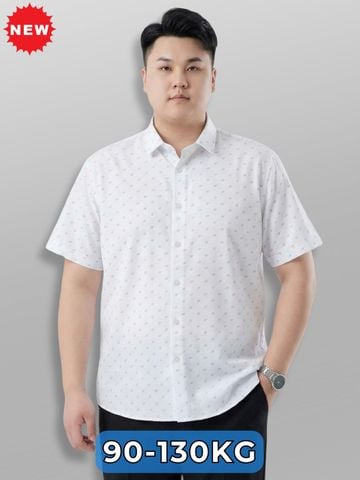 Áo Sơ Mi Trắng In Cộc Tay Big Size Nam