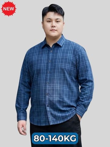 Áo Sơ Mi Xanh Kẻ Big Size Nam