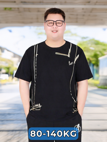 Áo Thun Đen Big Size Nam In Họa Tiết
