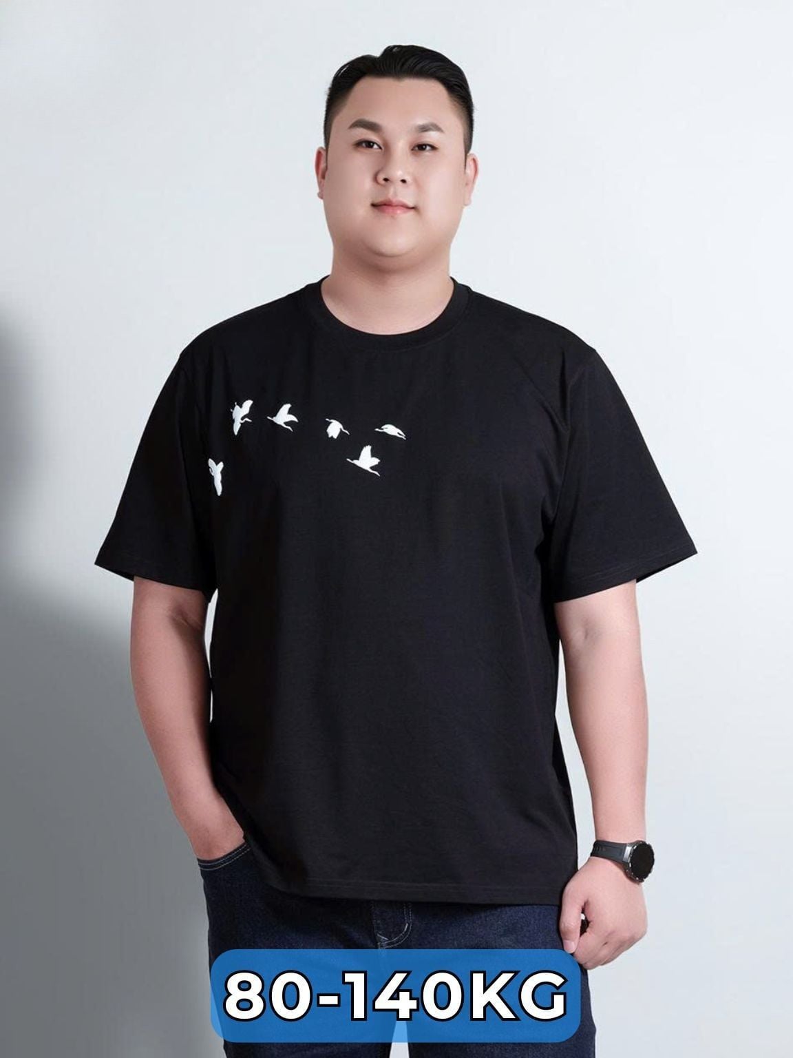 Áo Thun Đen D6 Big Size Nam