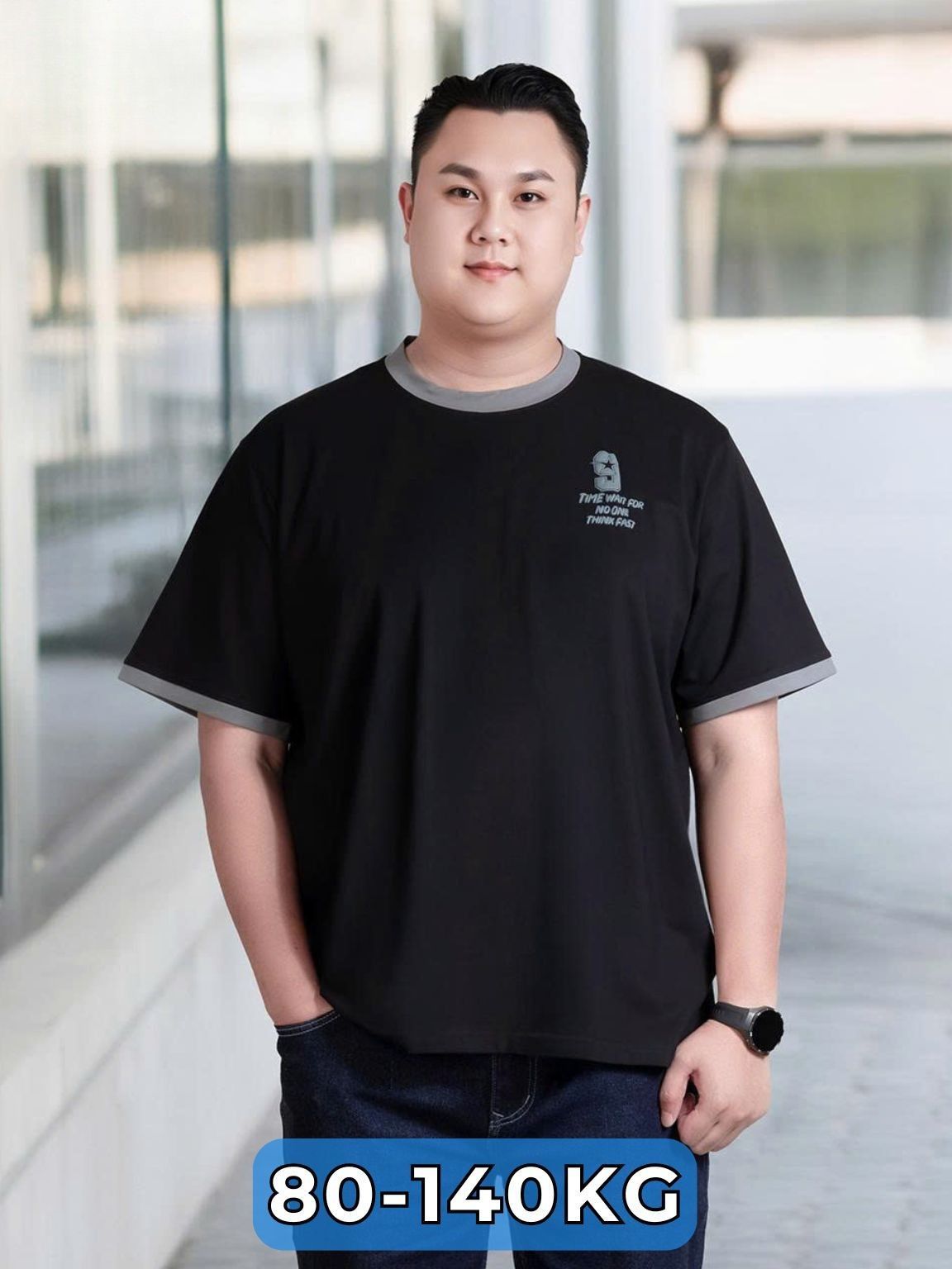 Áo Thun Đen D7 Big Size Nam