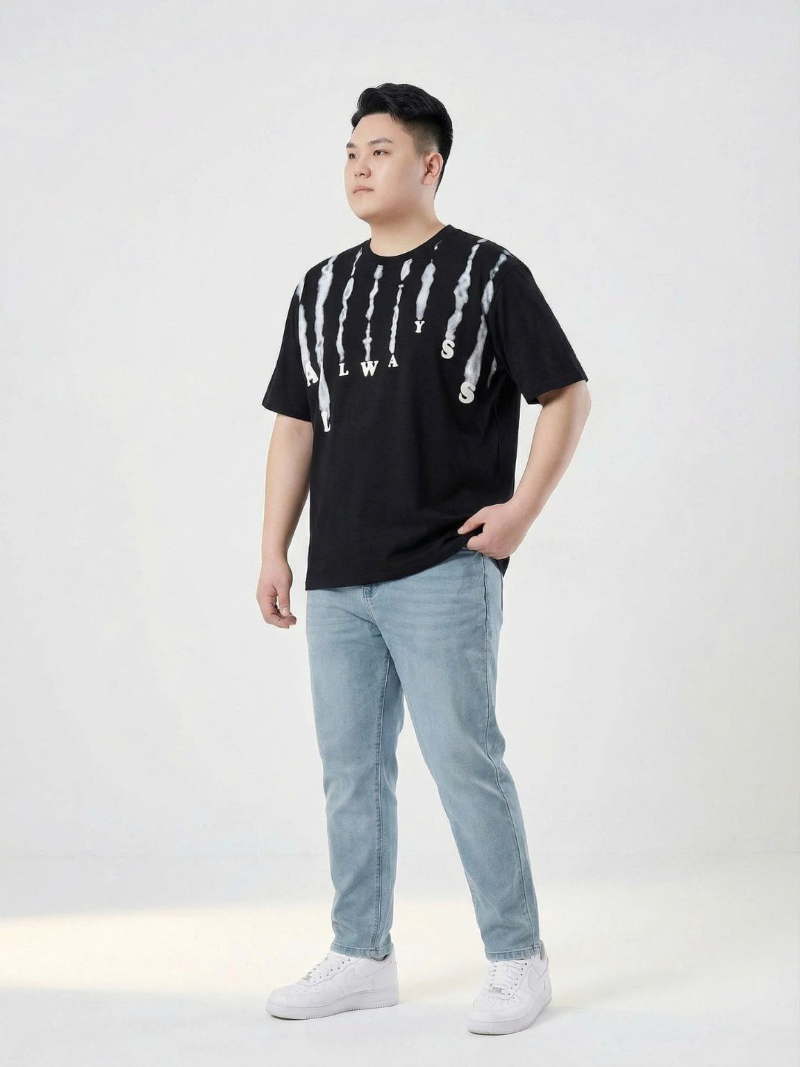 Áo Thun Đen Họa Tiết Big Size Nam