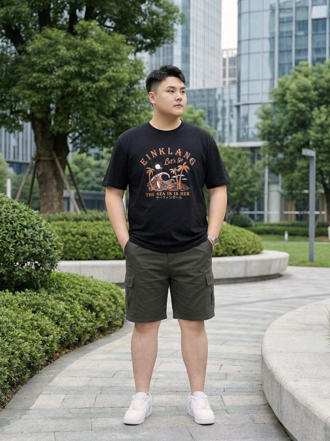 Áo Thun Đen Họa Tiết Big Size Nam