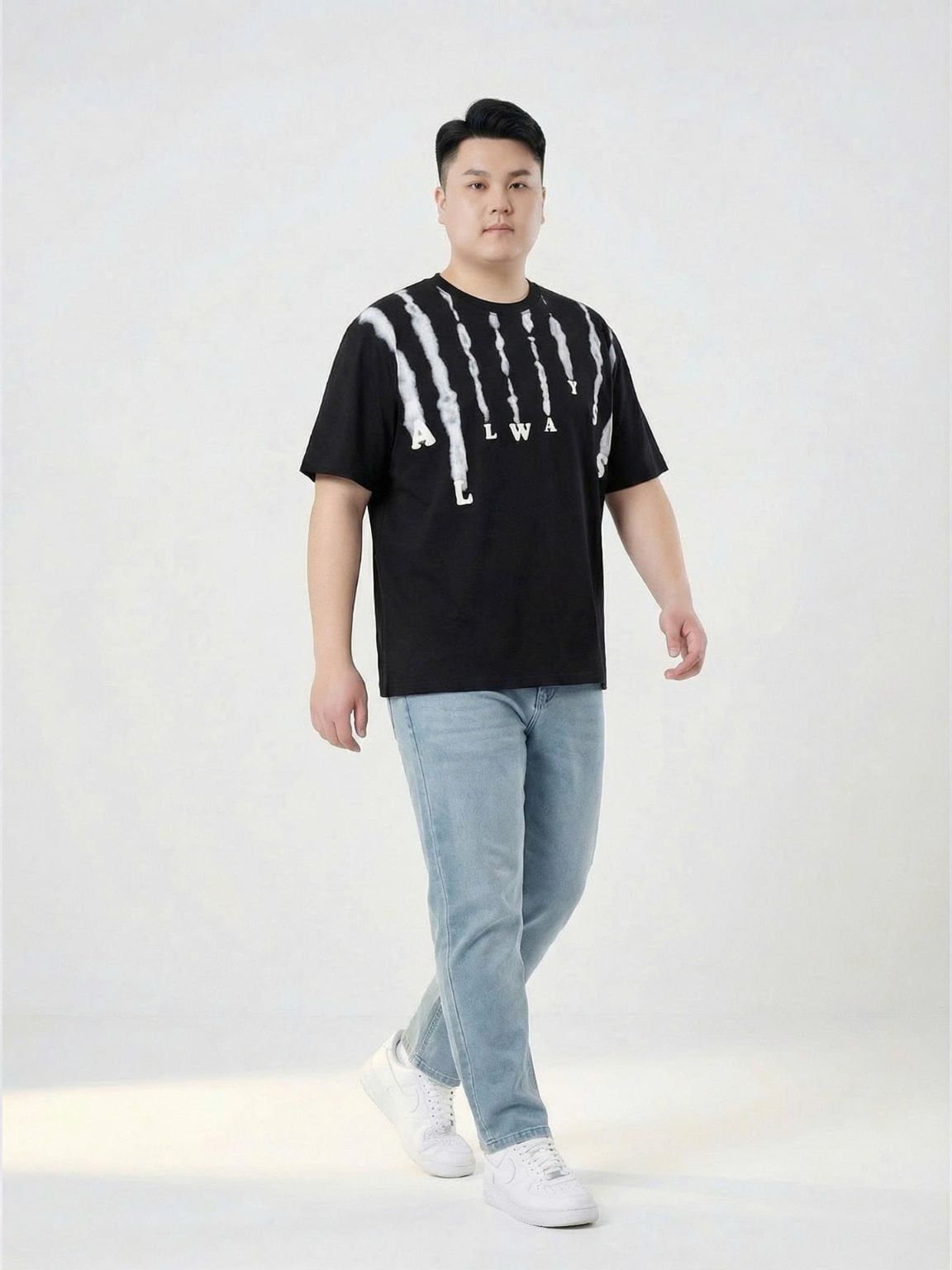 Áo Thun Đen Họa Tiết Big Size Nam