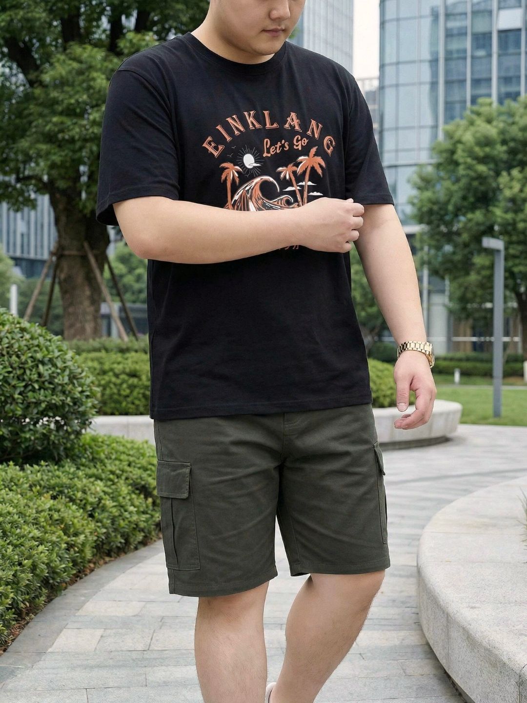 Áo Thun Đen Họa Tiết Big Size Nam