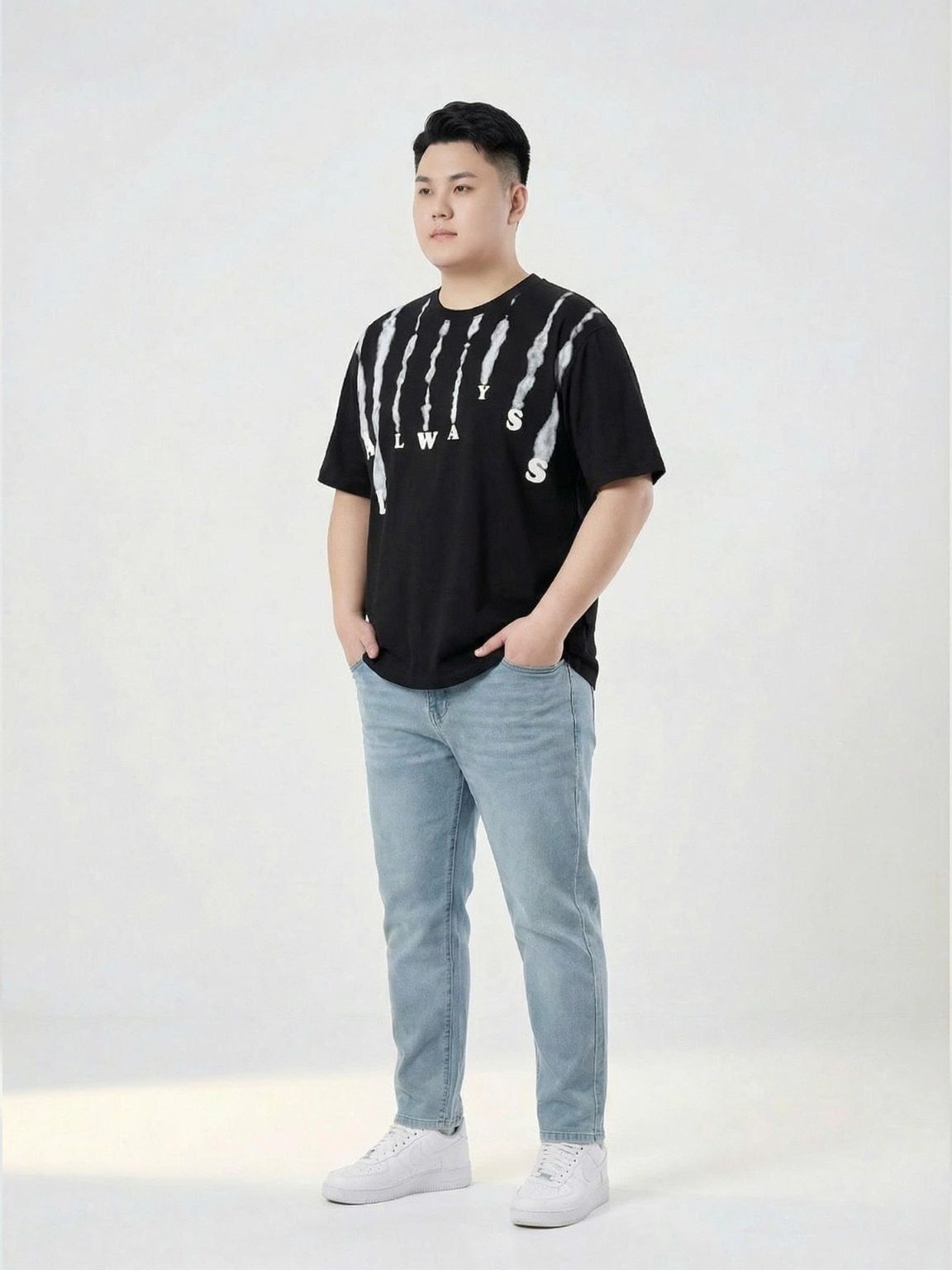 Áo Thun Đen Họa Tiết Big Size Nam