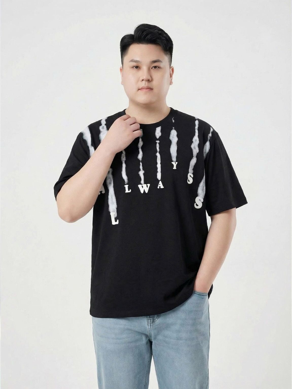 Áo Thun Đen Họa Tiết Big Size Nam