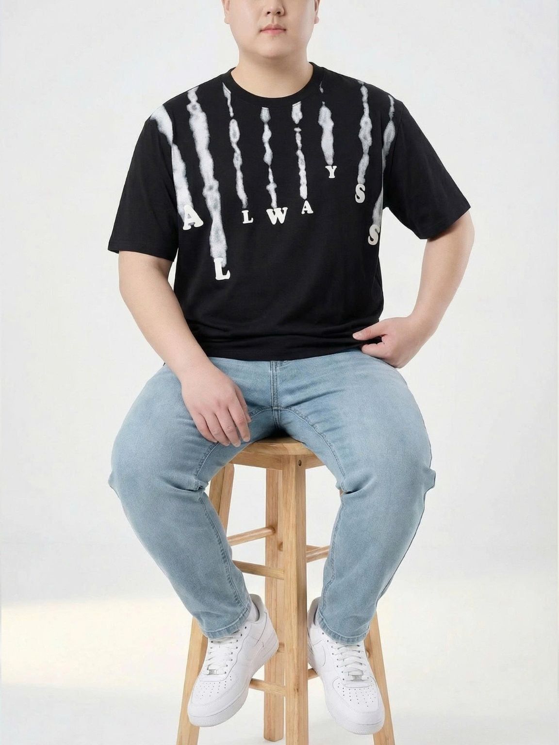 Áo Thun Đen Họa Tiết Big Size Nam