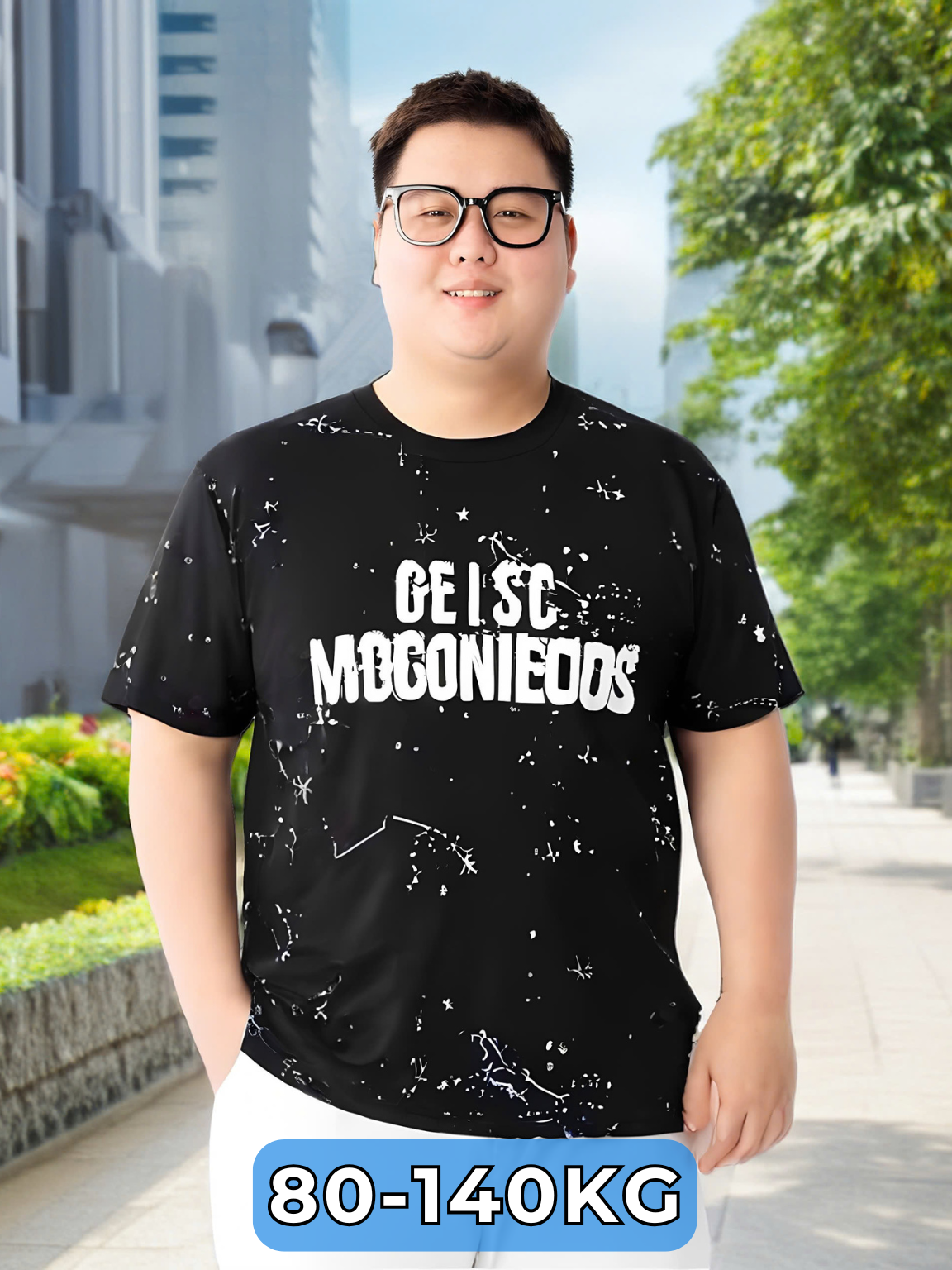 Áo Thun Đen Big Size Nam In Họa Tiết