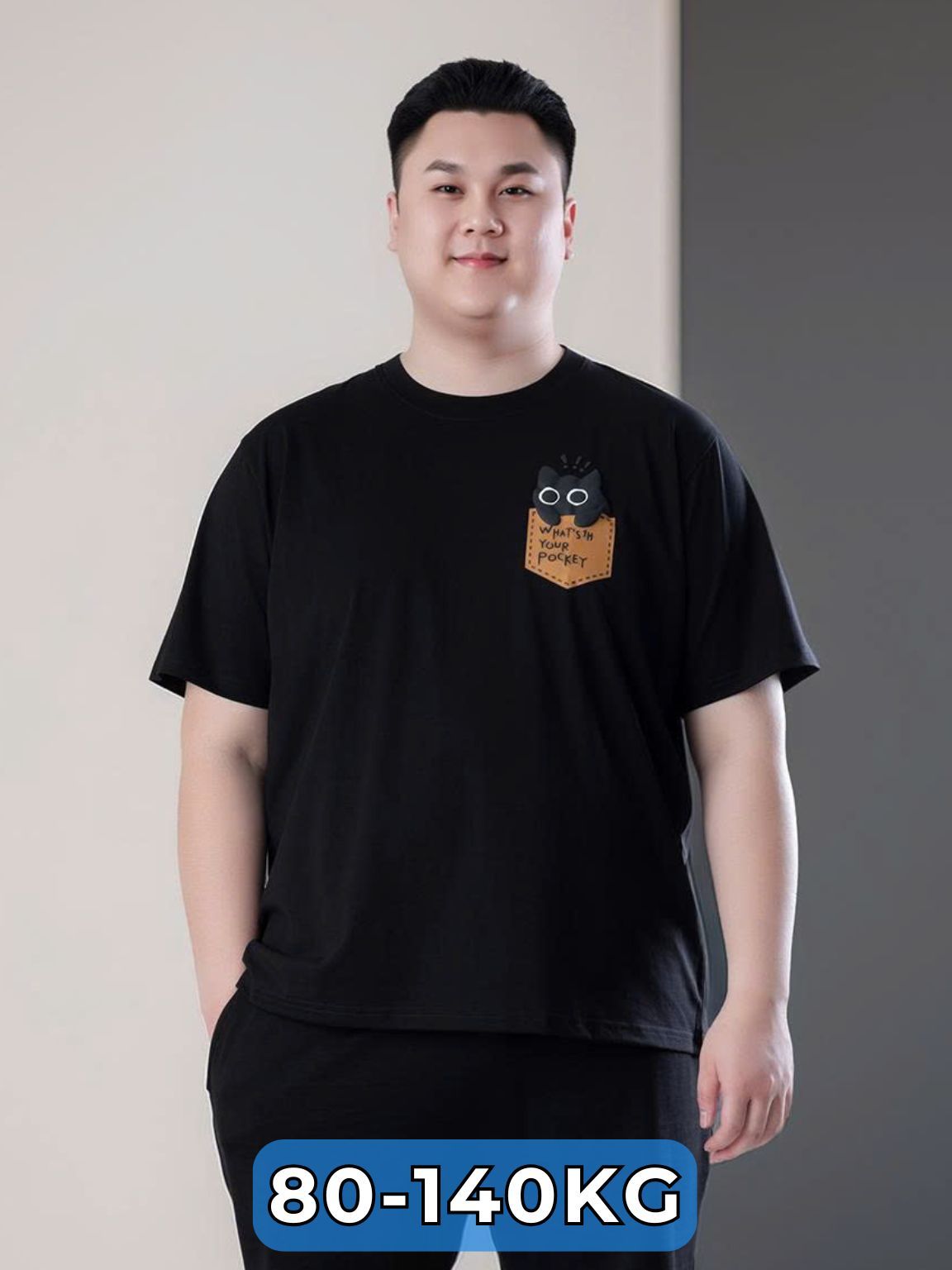 Áo Thun Đen Mèo Big Size Nam
