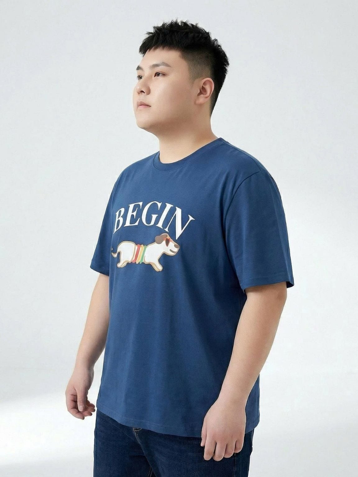 Áo Thun Than In Big Size Nam