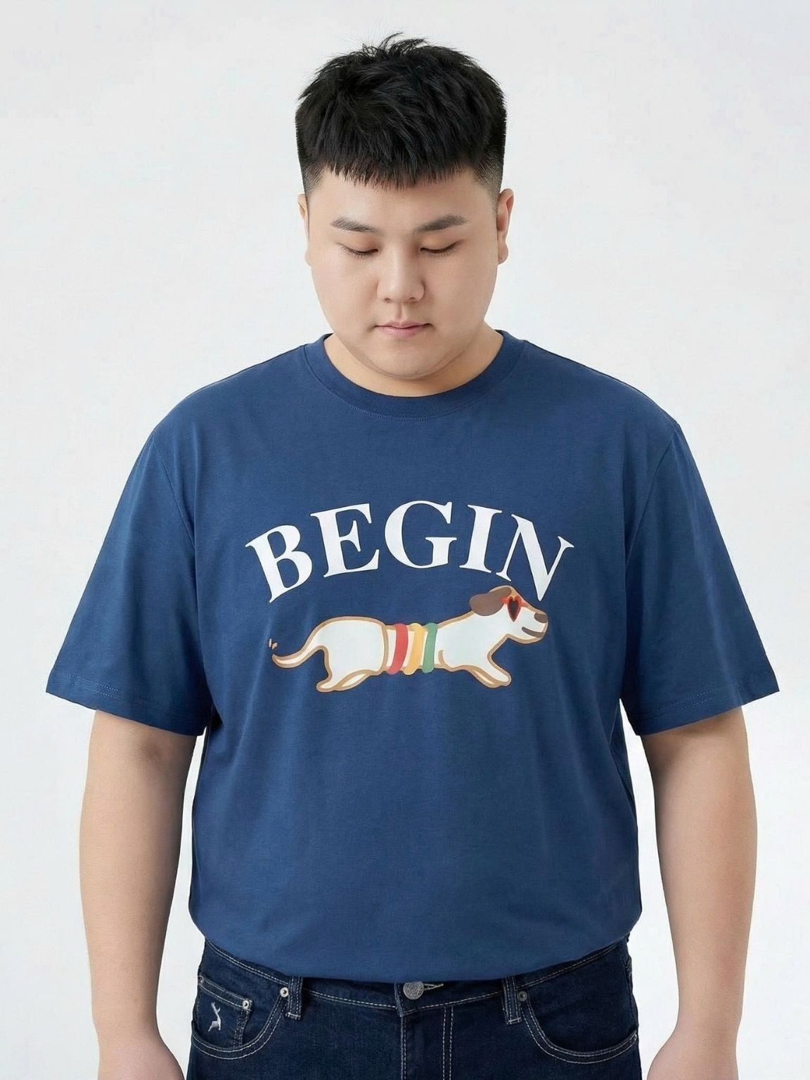 Áo Thun Than In Big Size Nam