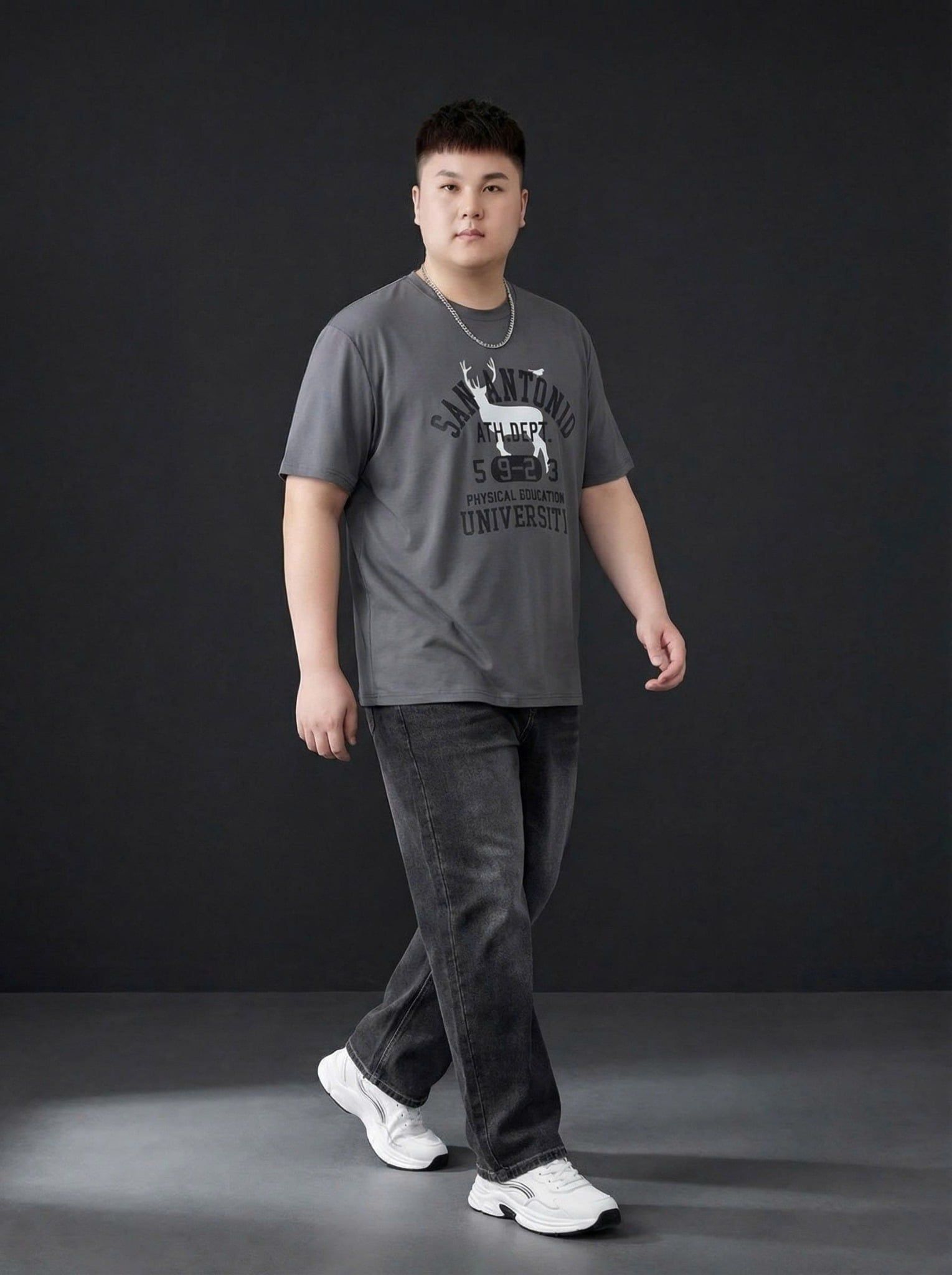 Áo Thun Xám In Big Size Nam