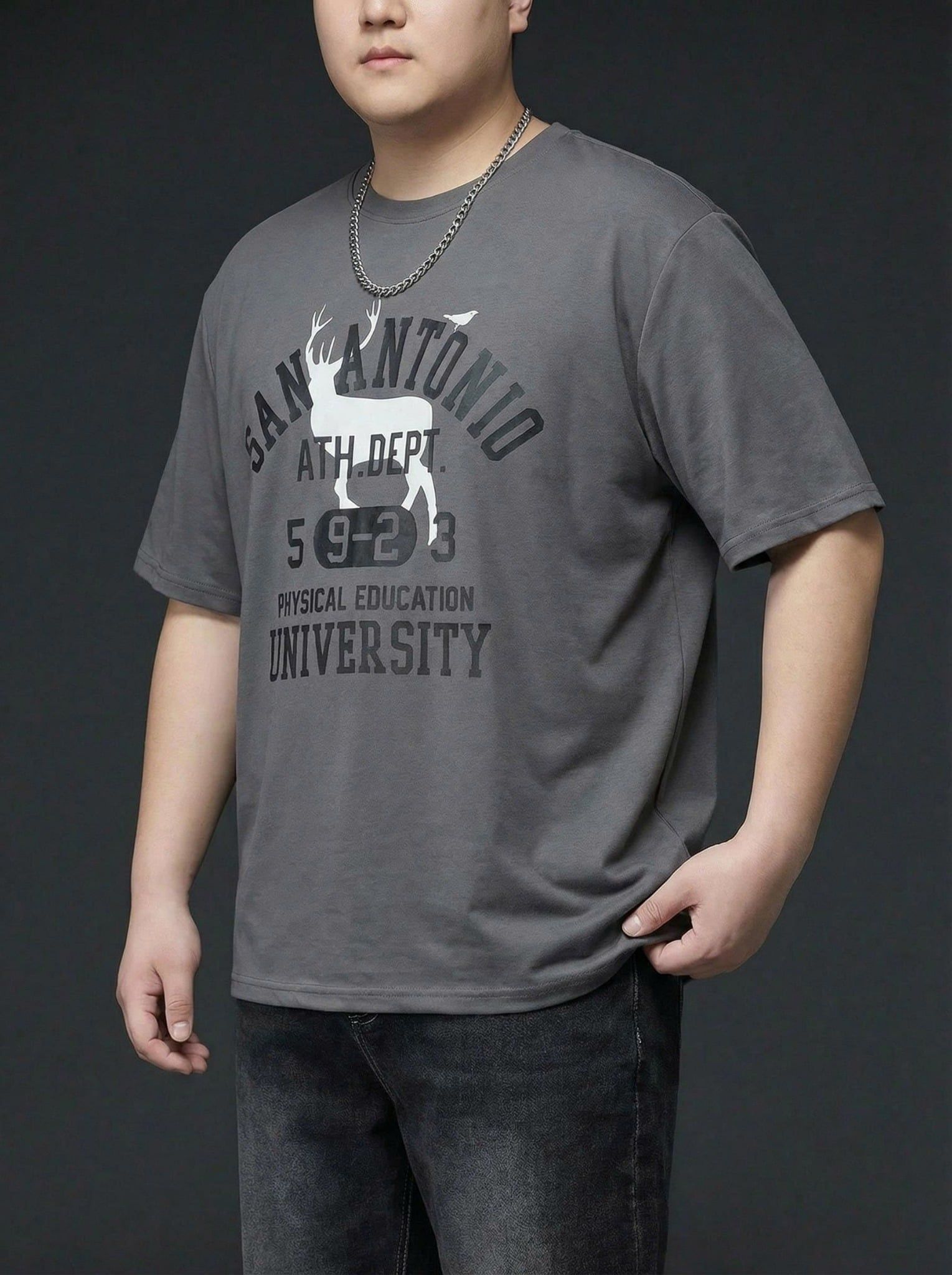 Áo Thun Xám In Big Size Nam