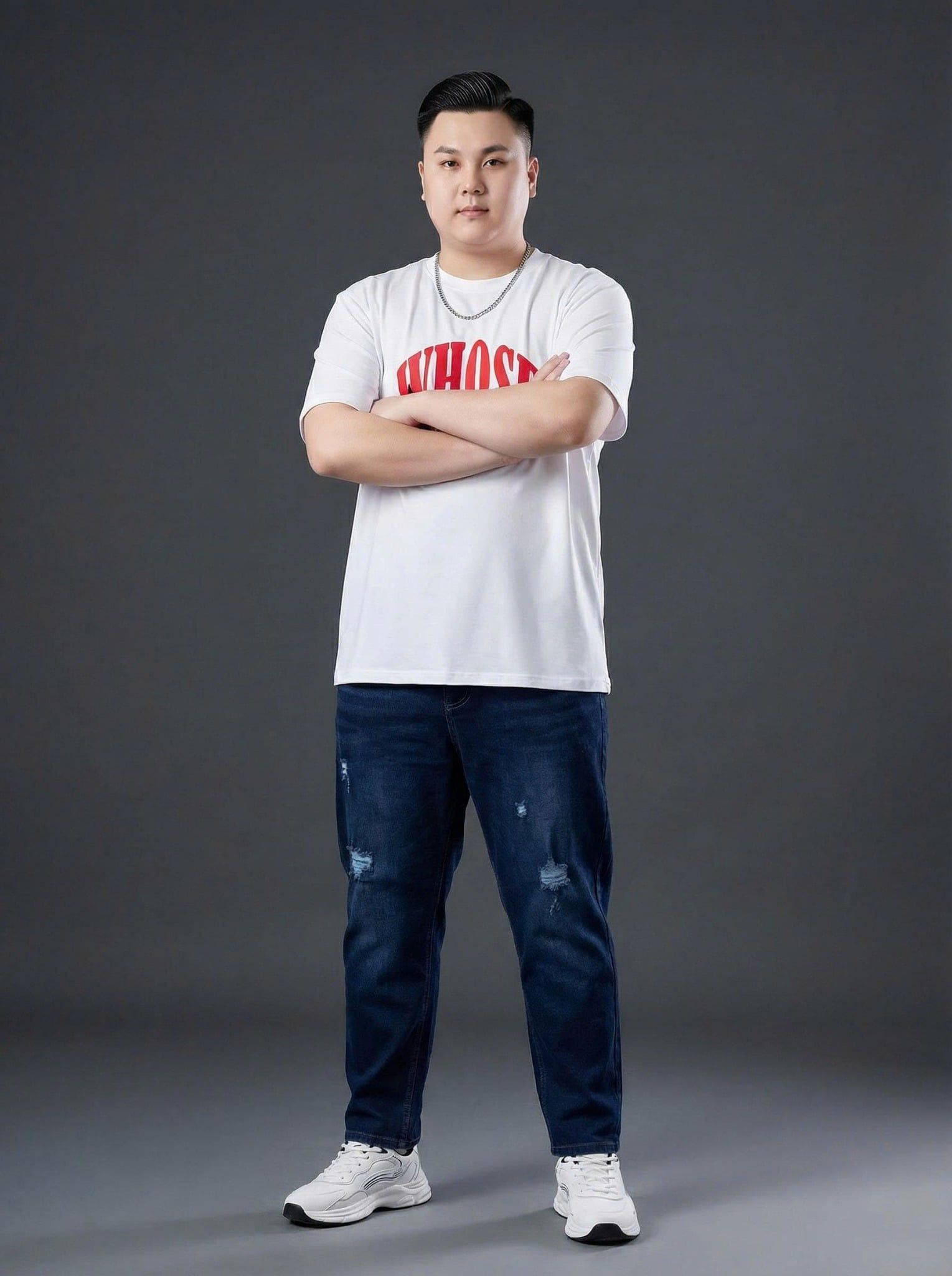 Áo Thun Trắng Họa Tiết Big Size Nam